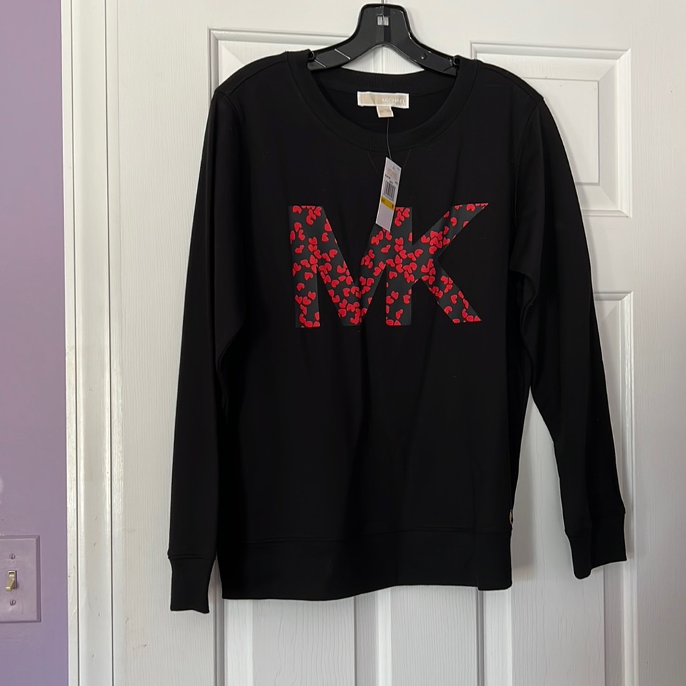 MICHAEL Michael Kors Black Sweatshirt with Red Logo